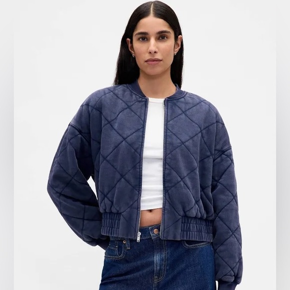 Gap Women's Vintagesoft Quilted Bomber Jacket sz. XL - Picture 1 of 6